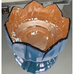 Vintage Noritake Lusterwear Lotus Bowl 2.5 x 3" Blue and Gold Beautiful!